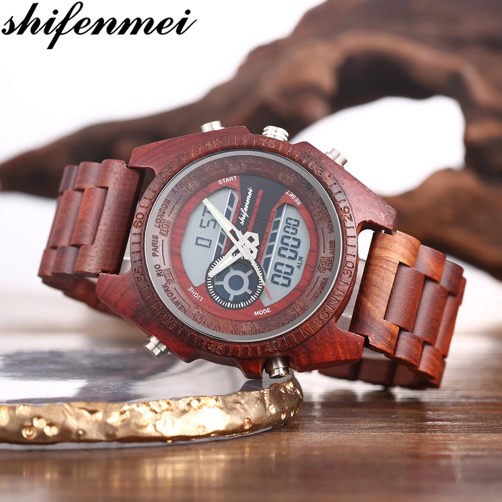 Shifenmei Watches Men Fashion Watch 2019 Luxury Wood Watch Strap Outdoor Multi-functional Digital WristWatch Men zegarek damski 
Shifenmei Watches Men Fashion Watch 2019 Luxury Wood Watch Strap Outdoor Multi-functional Digital WristWatch Men zegarek damski