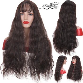 

XUANGUANG Long Wavy wigs for black people Wigs synthesized from chemical fibers High temperature resistance Black Brown Orange