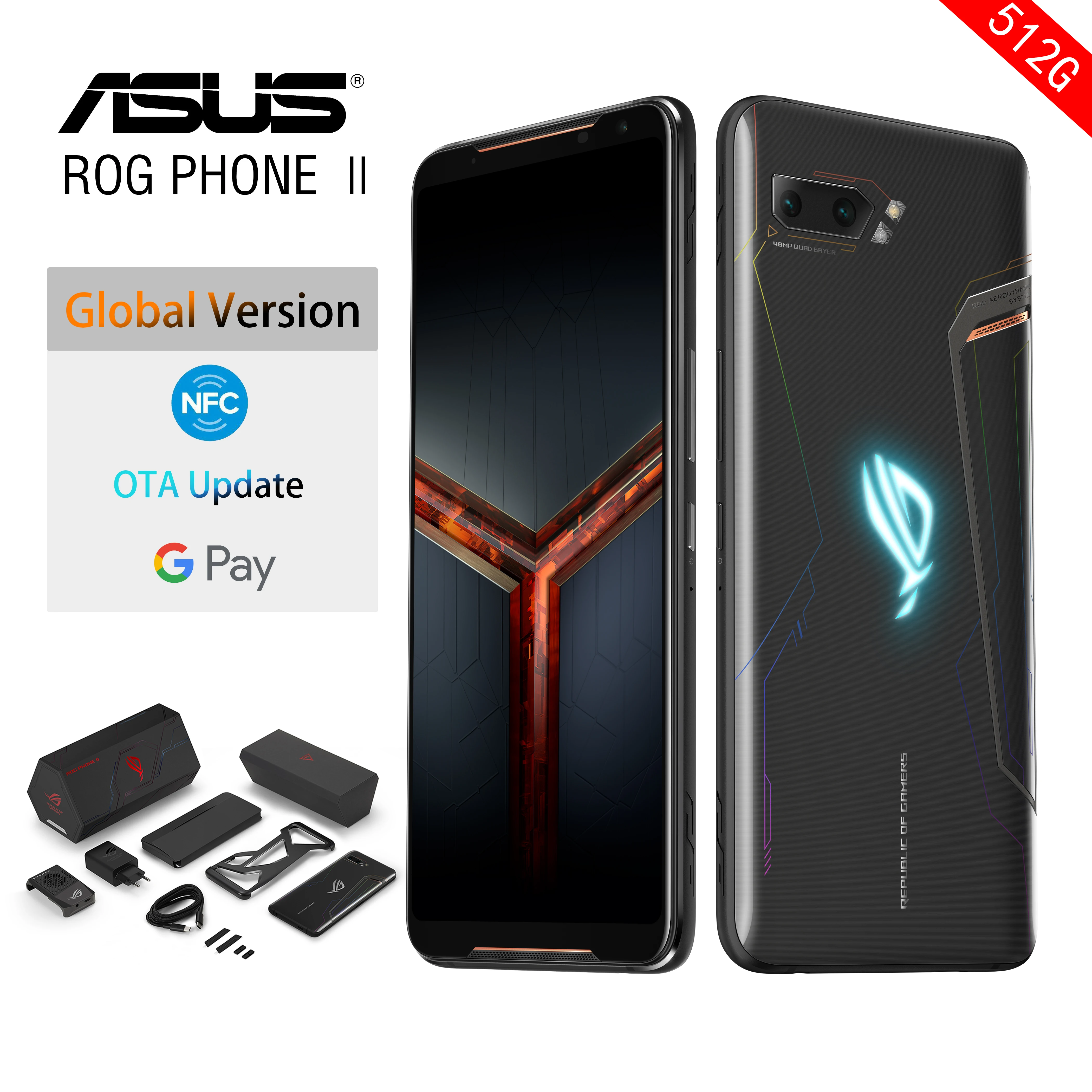 Global Version ASUS ROG Phone 2 Gaming Phone 512GB ROM 12GB RAM OTA update NFC Octa Core Snapdragon 855 plus 6000mAh Android9.0
Global Version ASUS ROG Phone 2 Gaming Phone 512GB ROM 12GB RAM OTA update NFC Octa Core Snapdragon 855 plus 6000mAh Android9.0