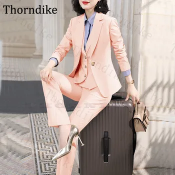 Thorndike Formal Pant Suits Notched Lapel Blazer Office Lady Designs Women Single Breasted Suits Set Casual Jacket Vest And Pant
Thorndike Formal Pant Suits Notched Lapel Blazer Office Lady Designs Women Single Breasted Suits Set Casual Jacket Vest And Pant