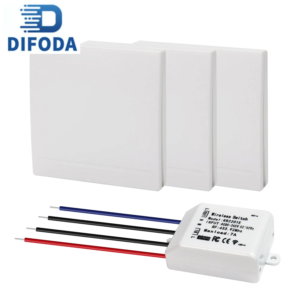 433Mhz AC 110V 220V Wireless Remote Lamp Light LED Bulb Wireless transmitter Switch control smart Home Wall Panel Switch
433Mhz AC 110V 220V Wireless Remote Lamp Light LED Bulb Wireless transmitter Switch control smart Home Wall Panel Switch