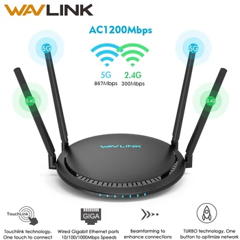 Wavlink 1200Mbps Smart WiFi Router 5Ghz Touchlink AC1200 Dual-Band Gigabit Ethernet Router Wi-fi Wireless 2.4Ghz WiFi Repeater
Wavlink 1200Mbps Smart WiFi Router 5Ghz Touchlink AC1200 Dual-Band Gigabit Ethernet Router Wi-fi Wireless 2.4Ghz WiFi Repeater