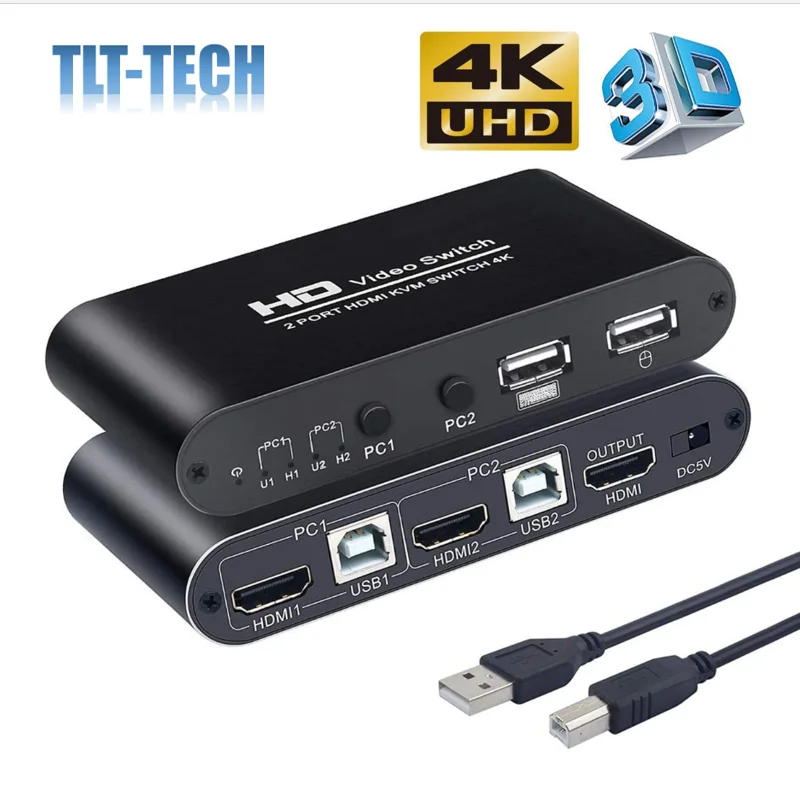 KVM HDMI Switch USB Switch 4K HDMI Switcher Box 2 In 1 Out For 2 Computers Share Keyboard And Mouse Support 4K@30Hz 3D
KVM HDMI Switch USB Switch 4K HDMI Switcher Box 2 In 1 Out For 2 Computers Share Keyboard And Mouse Support 4K@30Hz 3D