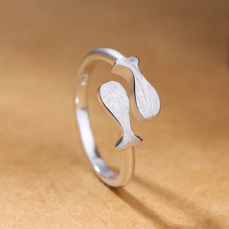 925 Sterling Silver Simple Double Fish Ring Creative Opening Silver Ring Girl Female Fashion Sweet Accessories
925 Sterling Silver Simple Double Fish Ring Creative Opening Silver Ring Girl Female Fashion Sweet Accessories