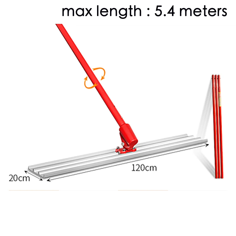 Aluminium Alloy 5.4 meters length Angle adjustable concrete trowel manual push-pull, screed cement road leveling tool 
Aluminium Alloy 5.4 meters length Angle adjustable concrete trowel manual push-pull, screed cement road leveling tool