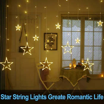 Christmas Fairy Lights Festoon Led String Lights Star Garland on Window Curtain Indoor Tree Decoration Halloween Wedding Light
Christmas Fairy Lights Festoon Led String Lights Star Garland on Window Curtain Indoor Tree Decoration Halloween Wedding Light