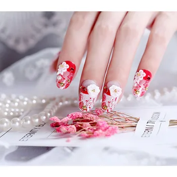 24pcs/box back with glue 3D Flower False Nails press on Artificial Nail Bride Wedding Red Color Lace Full Cover Fake Nails 
24pcs/box back with glue 3D Flower False Nails press on Artificial Nail Bride Wedding Red Color Lace Full Cover Fake Nails
