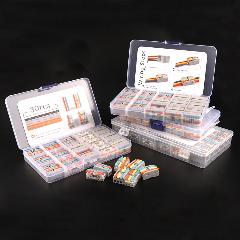 Boxed Mini Type Conductor Quick Wire ConnectorsSPL 2/3 Pin Push-in Universal Compact Wire Connectors Conductor Terminal Block
Boxed Mini Type Conductor Quick Wire ConnectorsSPL 2/3 Pin Push-in Universal Compact Wire Connectors Conductor Terminal Block