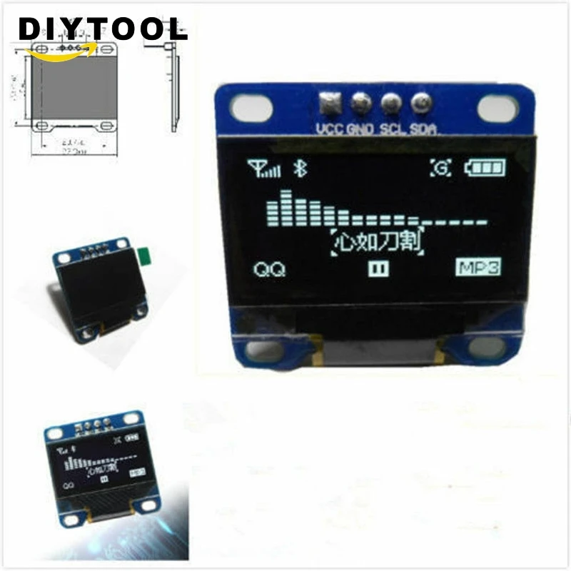 0.96" I2C IIC Serial 128X64 Weiß OLED LCD LED Display Modul for Arduino NEW
