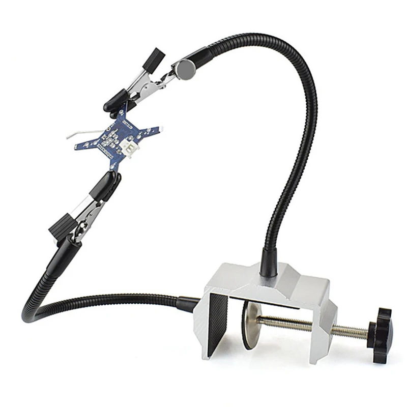 Bench Vise Aluminum Table Clamp Soldering Iron Holder Soldering Station Pcb Fixture Helping Hands With 2 Flexible Arms
Bench Vise Aluminum Table Clamp Soldering Iron Holder Soldering Station Pcb Fixture Helping Hands With 2 Flexible Arms