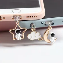 Astronaut Dust Plug Charm Cute Charge Port Anti Dust Plug Kawaii Usb Type C Plug For iPhone Earphone Jack Stopper Cap Pendant