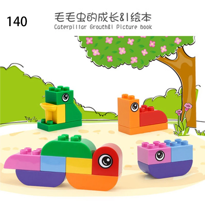 17pcs Large Particles Animals Building Blocks with Picture Book Caterpillar Elephant Frog Brick Toy for Children Gifts
17pcs Large Particles Animals Building Blocks with Picture Book Caterpillar Elephant Frog Brick Toy for Children Gifts