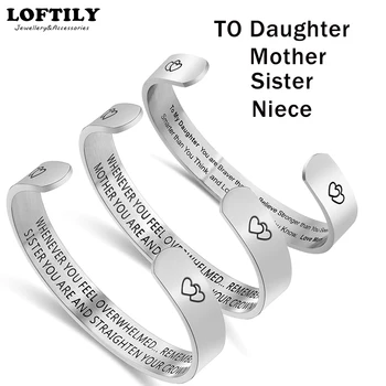 Jewelry Wide Bracelet Cuff Bangles for Women Stainless Steel Gift for Family Daughter Fathers Bracelet Christmas Gift pulsera 
Jewelry Wide Bracelet Cuff Bangles for Women Stainless Steel Gift for Family Daughter Fathers Bracelet Christmas Gift pulsera