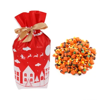 

100pcs Christmas Drawstring Gift Bags Holiday Red Reindeer Xmas Present Gift Package Candy Sweet Pouch(50pcs New Deer, 50pcs Fly