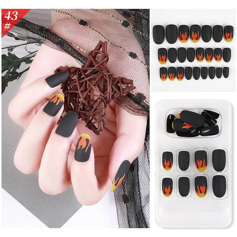 24 Pcs Fake Nails Flame False Nails Press on Nails Coffin Nail Tips Gradient French Tips Movable Artifical Nails for Nail Art
24 Pcs Fake Nails Flame False Nails Press on Nails Coffin Nail Tips Gradient French Tips Movable Artifical Nails for Nail Art