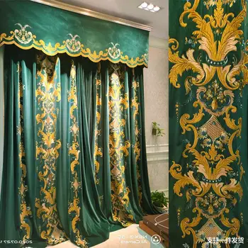 European velvet high living room curtain dupleff villas to cover the high-end American atmospheric luxury finished luxury.
European velvet high living room curtain dupleff villas to cover the high-end American atmospheric luxury finished luxury.