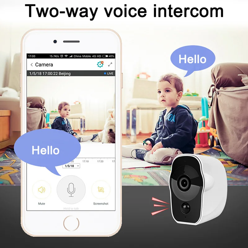 Low-power Waterproof Surveillance Camera Wireless Wifi HD Night Vision Smart Camera LHB99
Low-power Waterproof Surveillance Camera Wireless Wifi HD Night Vision Smart Camera LHB99