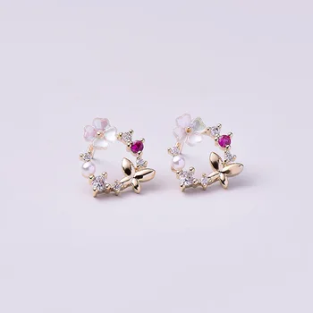 14K Real Gold Plated Butterfly Stud Earrings for Women Delicate Cubic Zircon CZ Flower Earrings
14K Real Gold Plated Butterfly Stud Earrings for Women Delicate Cubic Zircon CZ Flower Earrings