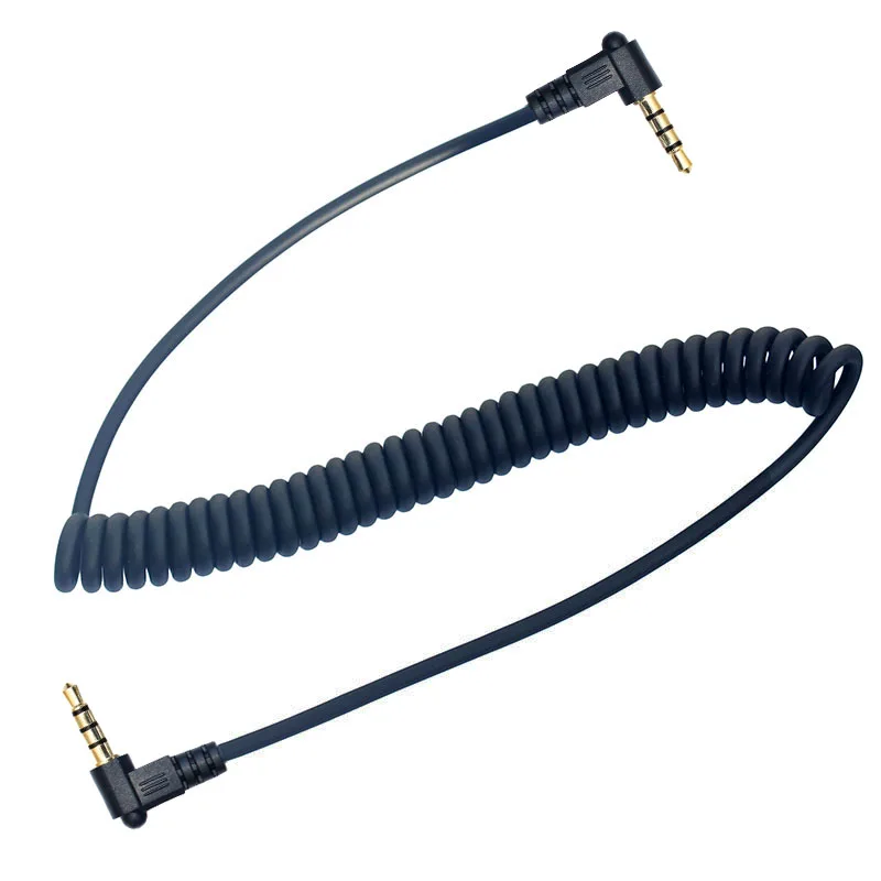 Two 90 Degree Angled Elbow Spring Coiled 3.5mm Male to Male Stereo Audio AUX Cable for Car AUX Two 90 Degree Angled Elbow Spring Coiled 3.5mm Male to Male Stereo Audio AUX Cable for Car AUX