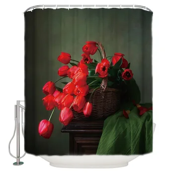 Shower Curtain Lily Flower Red Flower Vase Waterproof Polyester Fabric Home Decoration Bathroom Shower Curtain with Hook
Shower Curtain Lily Flower Red Flower Vase Waterproof Polyester Fabric Home Decoration Bathroom Shower Curtain with Hook