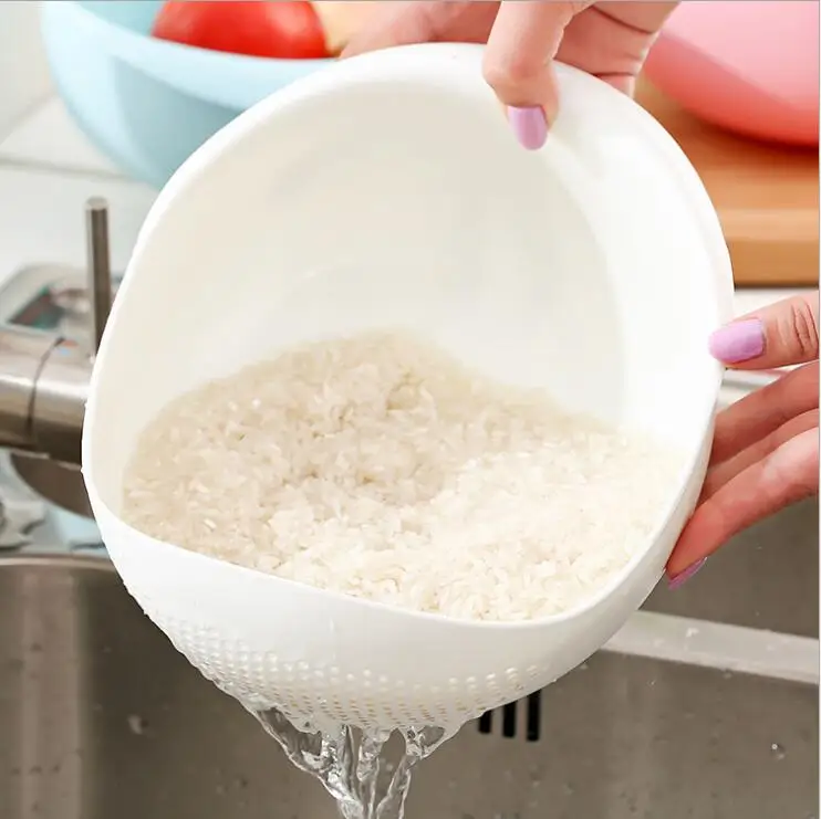 Food Grade Plastic Rice Beans Peas Washing Filter Strainer Basket Sieve Drainer Cleaning Gadget Kitchen Accessories