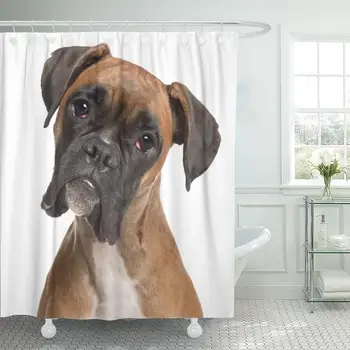 Shower Curtain Set Waterproof Adjustable Polyester Fabric Brown Dog Close Up of Boxer 12 Months Old in Front White Puppy Head
Shower Curtain Set Waterproof Adjustable Polyester Fabric Brown Dog Close Up of Boxer 12 Months Old in Front White Puppy Head