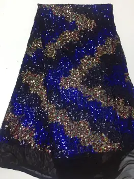 (5 yards/lot) exclusive Sequin Guipure Cord lace Royal blue fabric Mix Shiny fashionable African french lace fabric high quality 
(5 yards/lot) exclusive Sequin Guipure Cord lace Royal blue fabric Mix Shiny fashionable African french lace fabric high quality
