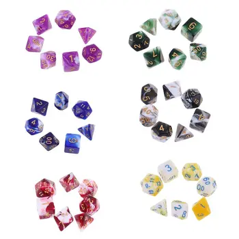7 Pcs Polyhedral Acrylic Dices Double Colors Digital Multi Sided Game Supplies for RPG Dungeons Dragons Gaming Set
7 Pcs Polyhedral Acrylic Dices Double Colors Digital Multi Sided Game Supplies for RPG Dungeons Dragons Gaming Set