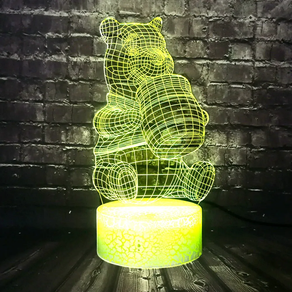 table light 7 color change 3d visual led decor room girl sleep
