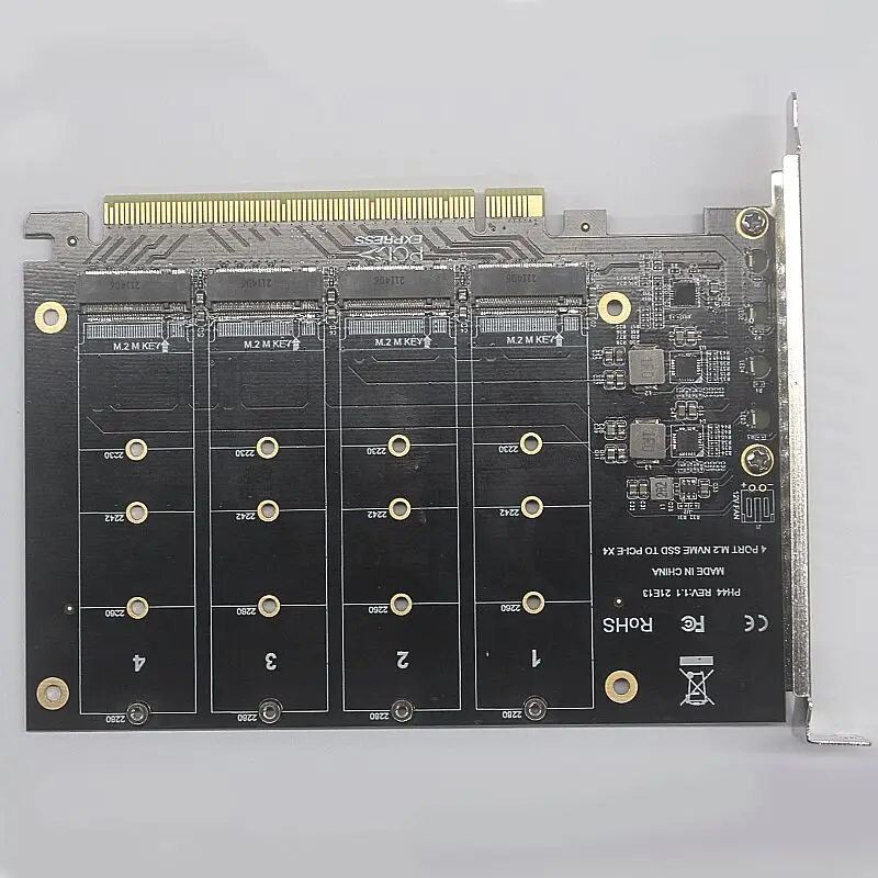 Фото 4 in 1 PCIE 16X M.2 Expand Plate Card Solid-State Disk Pcie to NVME 4Port High Speed Four Deck Location | Компьютеры и офис