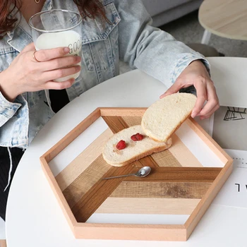 Serving Plate Wooden Handmade Tray Container Fruit Dessert Breakfast Picnic Tray Hexagon for Parties Home Decor
Serving Plate Wooden Handmade Tray Container Fruit Dessert Breakfast Picnic Tray Hexagon for Parties Home Decor