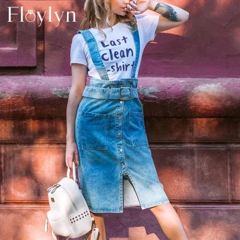 FLOYLYN Autumn Spring Women Strap Skirt Casual Spaghetti Buttons Belt Denim High Waist Pockets Midi skirt DR6215
FLOYLYN Autumn Spring Women Strap Skirt Casual Spaghetti Buttons Belt Denim High Waist Pockets Midi skirt DR6215