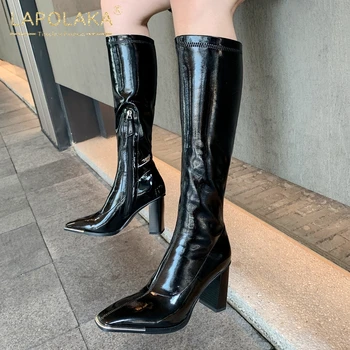 Lapolaka 2020 New Design Square Toe Knee High Boots Woman Shoes Zip Up Black Solid High Heels Fashion Shoes Lady Boots Female 
Lapolaka 2020 New Design Square Toe Knee High Boots Woman Shoes Zip Up Black Solid High Heels Fashion Shoes Lady Boots Female