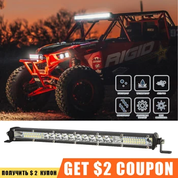 Slim LED Light Bar Single Row 13'' 90W For SUV 4X4 Off Road LED Work Light Lamp For Jeep Truck ATV 9000lm Spotlight Fog lights