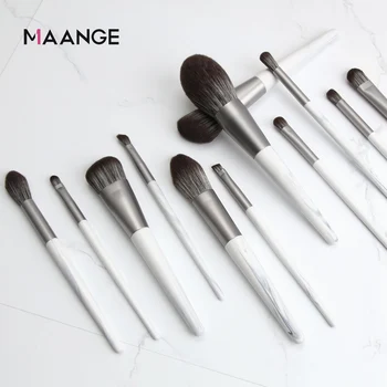 

MAANGE Pro 12 Pcs Makeup Brushes Set Cosmetic Foundation Powder Blush EyeShadow Concealer Lip Blending Makeup Brushes Tool Kit