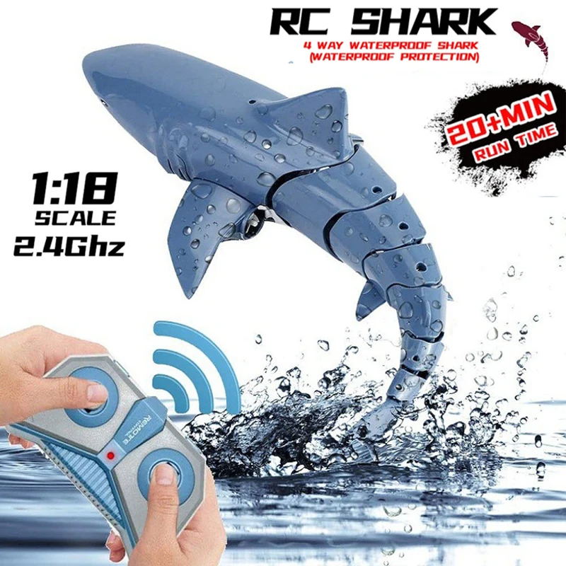 RC Simulation Shark Toys 2.4Ghz Double Propeller Remote Control Shark Boat Waterproof USB Rechargeable Swimming Bathroom Toy
RC Simulation Shark Toys 2.4Ghz Double Propeller Remote Control Shark Boat Waterproof USB Rechargeable Swimming Bathroom Toy