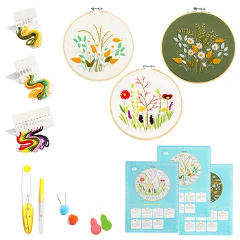 Embroidery Starter Kit with Pattern Stamped Including Embroidery Cloth with Pattern, Bamboo Embroidery Hoop Threads Needles Kit 
Embroidery Starter Kit with Pattern Stamped Including Embroidery Cloth with Pattern, Bamboo Embroidery Hoop Threads Needles Kit