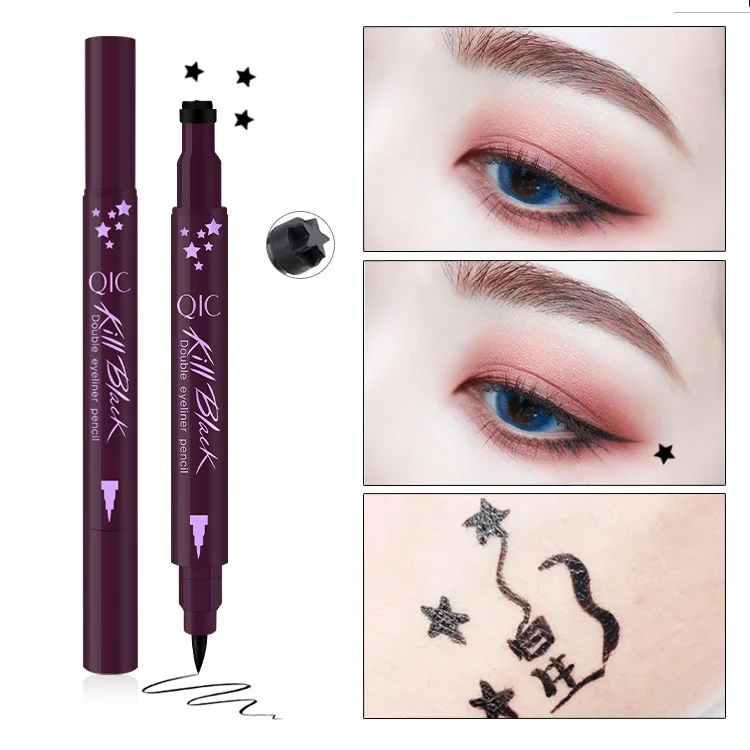 Double Head Waterproof Black Liquid Eyeliner Long-lasting Easy to Carry Makeup Star Heart Moon Flower Seal Tattoo Eyeliner
Double Head Waterproof Black Liquid Eyeliner Long-lasting Easy to Carry Makeup Star Heart Moon Flower Seal Tattoo Eyeliner