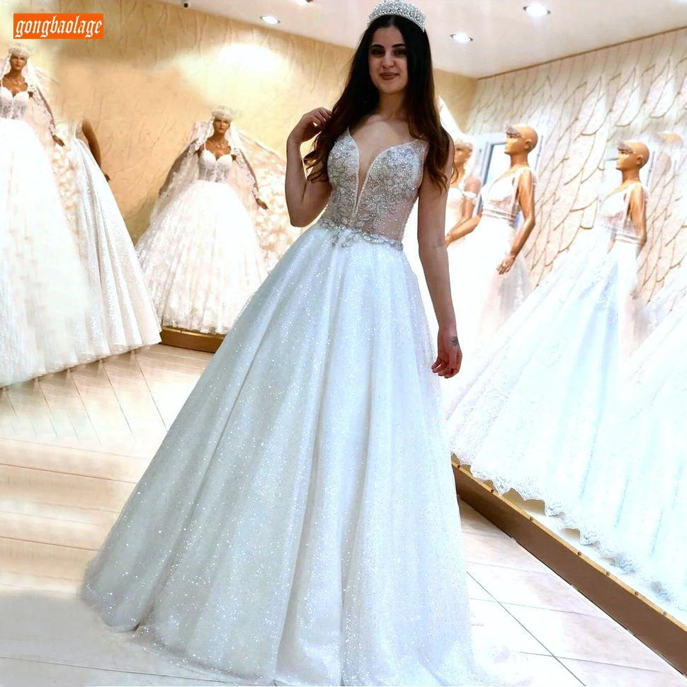 Sparkly White Wedding Gown Sleeveless Lace Appliqued Tulle Boho Robe De Mariee 2020 свадебное плае Custom Made Wedding Dresses
Sparkly White Wedding Gown Sleeveless Lace Appliqued Tulle Boho Robe De Mariee 2020 свадебное плае Custom Made Wedding Dresses