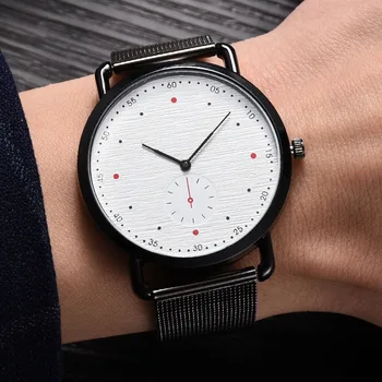 Top Luxury New Fashion Men Watch Black Mesh Band Dress Watches Men Alloy No Logo 2 Dial Simple Quartz Wristwatch Clock saat
Top Luxury New Fashion Men Watch Black Mesh Band Dress Watches Men Alloy No Logo 2 Dial Simple Quartz Wristwatch Clock saat