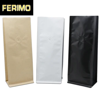 30Pcs Open Top Kraft Paper Matte Black White Aluminum Foil Coffee Bean Packaging Side Gusset Bag Stand Up Pouch With Vent Valve 
30Pcs Open Top Kraft Paper Matte Black White Aluminum Foil Coffee Bean Packaging Side Gusset Bag Stand Up Pouch With Vent Valve