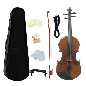 AV-E03 4/4 Full Size Electro-Acoustic EQ Violin Fiddle Kit Solid Matte Finish Spruce Face Board 4-String with Case Rosin Cable,R 
AV-E03 4/4 Full Size Electro-Acoustic EQ Violin Fiddle Kit Solid Matte Finish Spruce Face Board 4-String with Case Rosin Cable,R