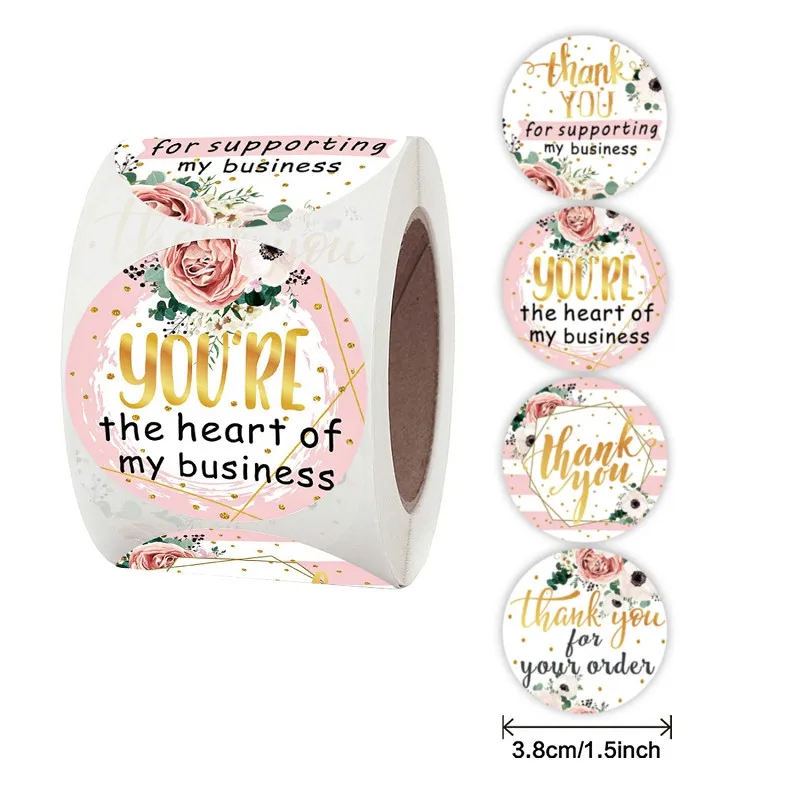 38mm Flowers Thank You Stickers 500pcs for Handmade Scrapbook Baking Orders Business Candy Favors Gift Boxes Decor Seals Labels 
38mm Flowers Thank You Stickers 500pcs for Handmade Scrapbook Baking Orders Business Candy Favors Gift Boxes Decor Seals Labels