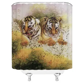 Tiger Shower Curtain Sets Chinese Style Flowers and Plants Animal Freehand Ink Painting Pattern Cloth Fabric Polyester Bathroom
Tiger Shower Curtain Sets Chinese Style Flowers and Plants Animal Freehand Ink Painting Pattern Cloth Fabric Polyester Bathroom