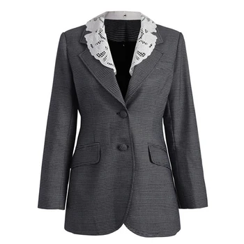TOP QUALITY 2020 Baroque Designer blazer coat Women's tailored collar Long sleeve lace decorate Plaid blazer coat 
TOP QUALITY 2020 Baroque Designer blazer coat Women's tailored collar Long sleeve lace decorate Plaid blazer coat