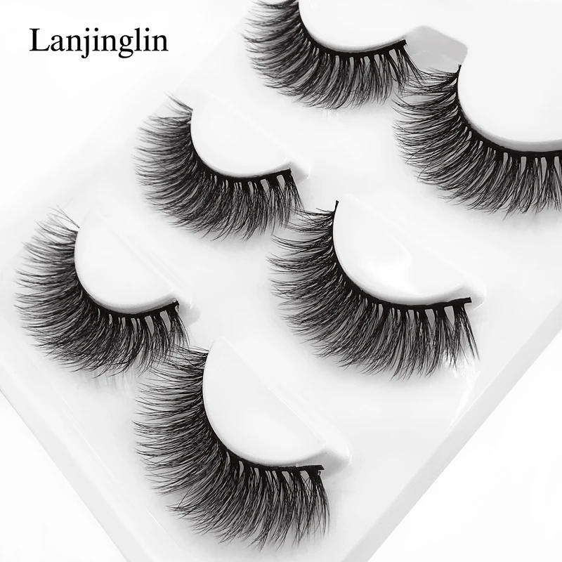 Faux Cils 3 Pairs False Eyelashes Soft Natural Long Wispy Fluffy 3D Mink Lashes Handmade Makeup Tool Extension Fake Eye Lashes 32 H686e4195992741bd9ca001fe5ca57d4aX