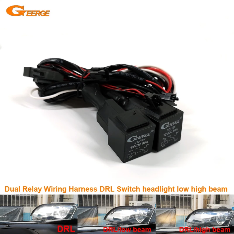 Dual Relay Wiring Harness For Ford fiesta focus ranger mondeo kuga DRL angel eyes Switch headlight low high beam car accessories
Dual Relay Wiring Harness For Ford fiesta focus ranger mondeo kuga DRL angel eyes Switch headlight low high beam car accessories