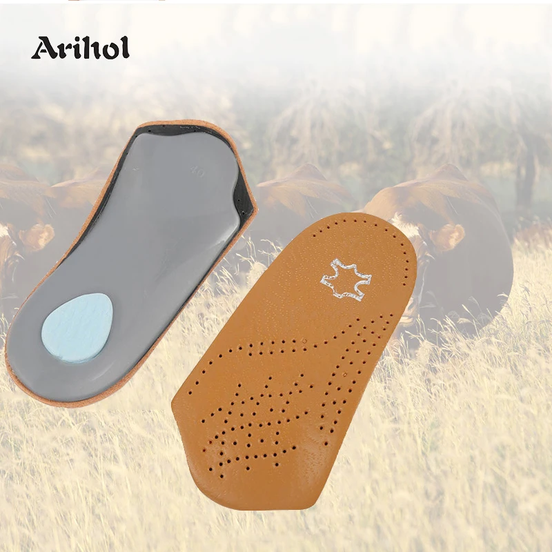 

Premium 3/4 Cowhide Leather Orthotics Arch Support Insoles for Shoes Flat Feet Corrector Men Women Shoe Sole Heel Spur