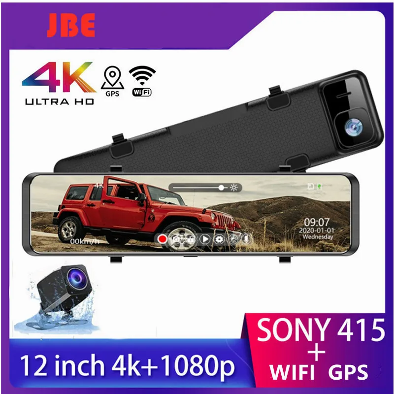 Видеорегистратор-зеркало заднего вида 4K 12 дюймов 2160P Ultra HD GPS Sony IMX 415 | Автомобили и