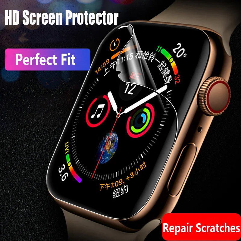Фото Защита экрана для Apple Watch 6 5 4 se 44 мм 40 iWatch серии 3 42 38 (не закаленное стекло) HD